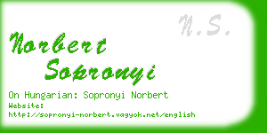 norbert sopronyi business card